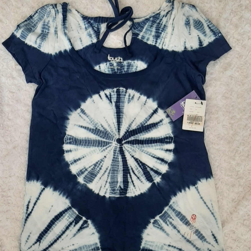 Los Angeles Dodgers Blue/White Tie-dye Top Medium Pantone Baseball Champs